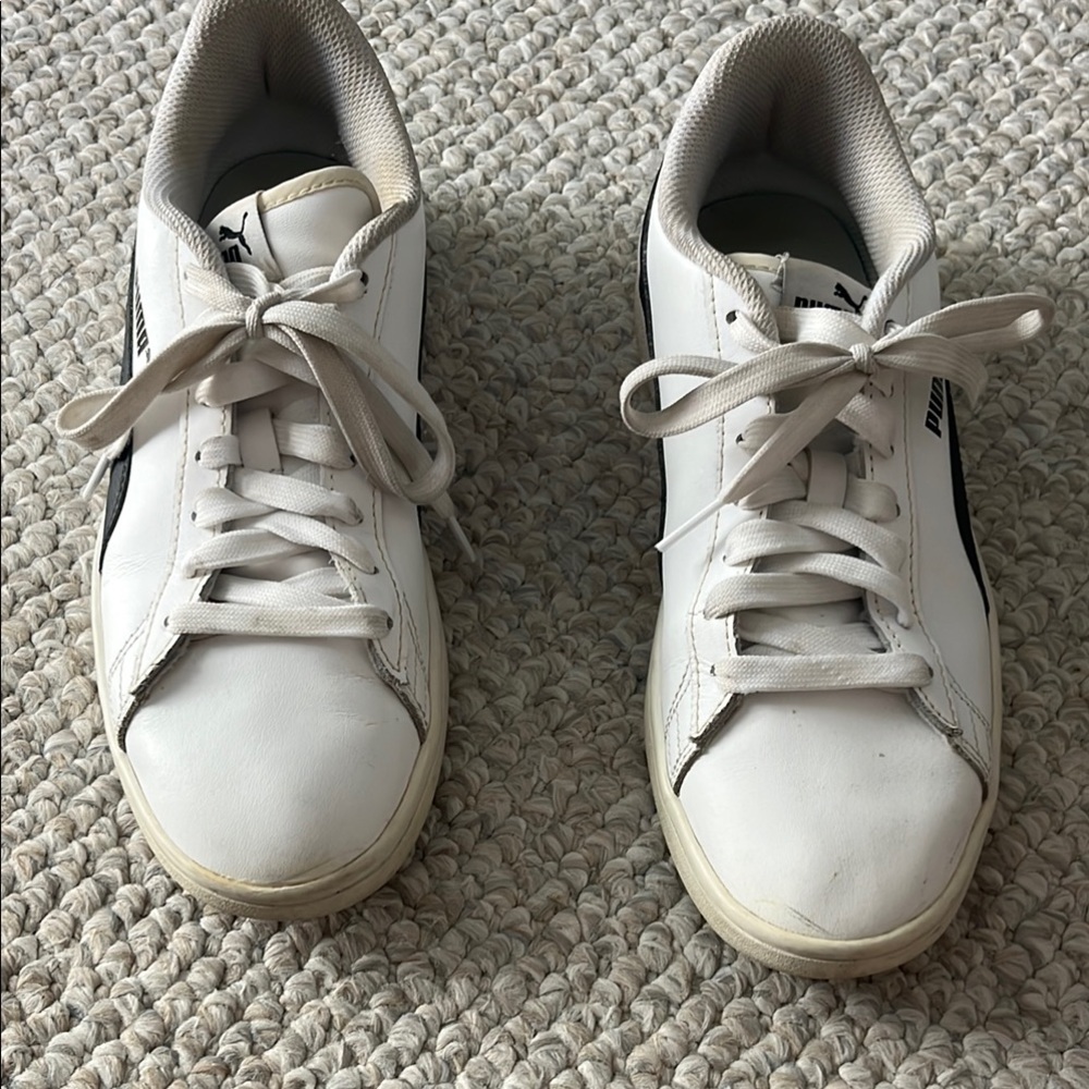 Puma White Leather Sneakers Classic Minimalist Design